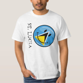 Lächelnde Flagge von Saint Lucia T-Shirt