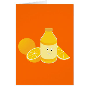 Lächelnde Flasche Orangensaft mit Orangen
