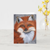 Lächelnde Fox-Anmerkungs-Karte Karte (Gelbe Blume)