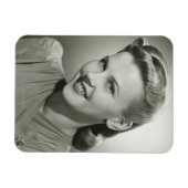 Lächelnde Frau 2 Magnet (Horizontal)