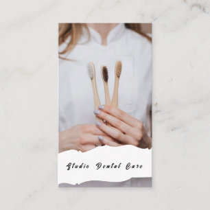 Lächelnde Frau Gesunde Weiße Zähne Dental Business Visitenkarte