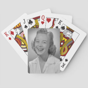 Lächelnde Frau Spielkarten