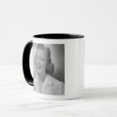 Lächelnde Frau Tasse (Vorderseite Links)