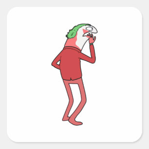 Lächelnde Freunde Alan Psychische Kieselsteine Erw Quadratischer Aufkleber