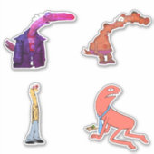 Lächelnde Freunde Shrimp der Tropfen Erwachsene sc Aufkleber (Vorderseite)