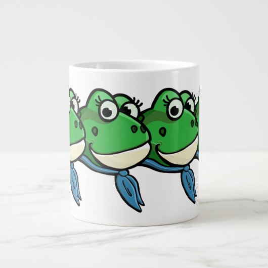 Lächelnde Frösche Jumbo-Tasse (Vorderseite)