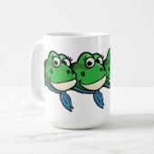 Lächelnde Frösche Kaffeetasse (Vorderseite Links)