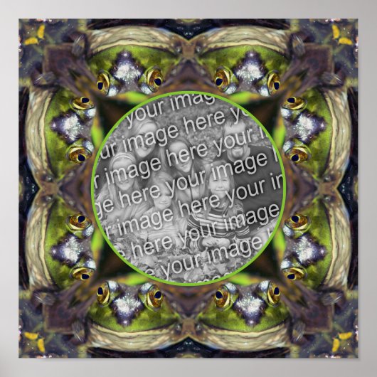 Lächelnde Froschfahne kreieren Ihr eigenes Foto Poster (Vorne)