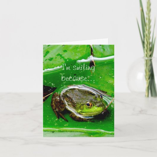 Lächelnde Froschkarte Karte (Vorderseite)