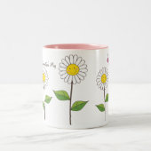Lächelnde Gänseblümchen und kundenspezifische Zweifarbige Tasse (Mittel)
