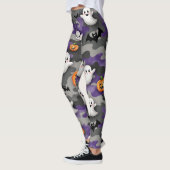 Lächelnde Geister Bats Pumpkins Camouflage Leggings (Links)