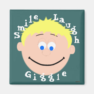 Lächelnde Gesichter Blonde Blue Eyes Boy Magnet