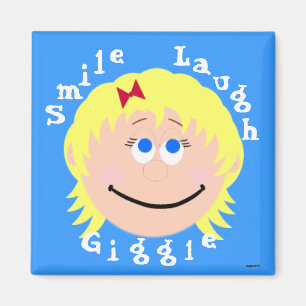 Lächelnde Gesichter Blonde Mit Augen Girl Magnet