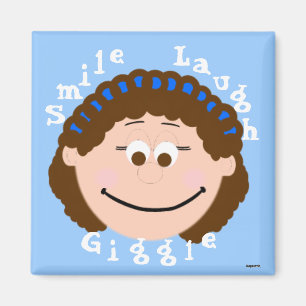 Lächelnde Gesichter braune Haare Girl Headband Magnet