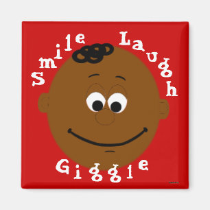 Lächelnde Gesichter, dunkle Haut und Baby-Gesicht Magnet