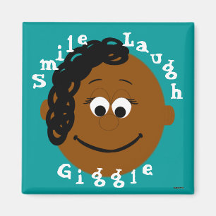 Lächelnde Gesichter Ethnic Girl Ponytail Magnet
