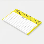 Lächelnde Gesichter in sonnengelber Vorlage nach d Post-it Klebezettel (angewinkelt)