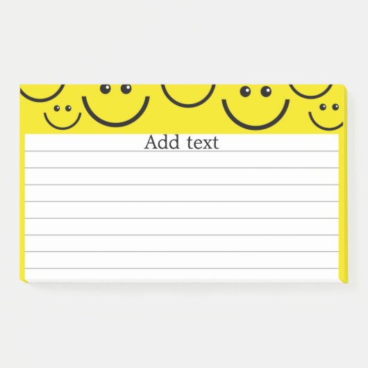 Lächelnde Gesichter in sonnengelber Vorlage nach d Post-it Klebezettel (Vorderseite)