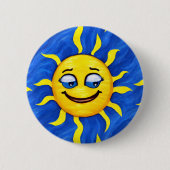 Lächelnde Gesichtssonne Sonne Button (Vorderseite)