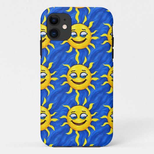 Lächelnde Gesichtssonne Sonne Case-Mate iPhone Hülle (Rückseite)