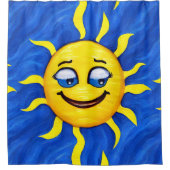 Lächelnde Gesichtssonne Sonne Duschvorhang (Vorderseite)