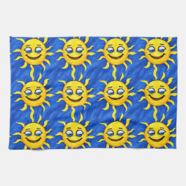 Lächelnde Gesichtssonne Sonne Geschirrtuch