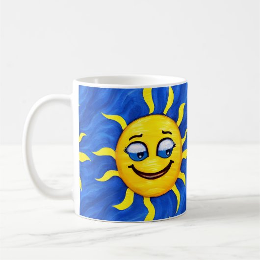 Lächelnde Gesichtssonne Sonne Kaffeetasse (Links)