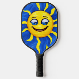 Lächelnde Gesichtssonne Sonne Pickleball Schläger