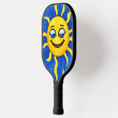 Lächelnde Gesichtssonne Sonne Pickleball Schläger (Links)