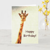 Lächelnde Giraffe Karte (Gelbe Blume)