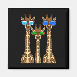 Lächelnde Giraffen tragen Sungles Funny Animal Sel Magnet