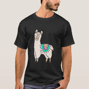 lächelnde glückliche Lama Alpaka Cartoon Tier Zeic T-Shirt