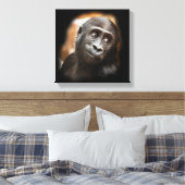 Lächelnde Gorilla-Baby Leinwanddruck (Insitu (Schlafzimmer))