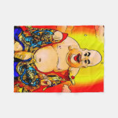 Lächelnde grafische Kunst-Fleece-Decke Buddhas Fleecedecke (Vorderseite (Horizontal))