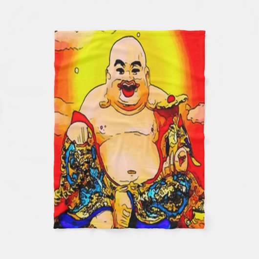 Lächelnde grafische Kunst-Fleece-Decke Buddhas Fleecedecke (Vorderseite)