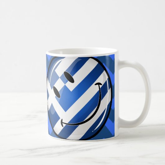Lächelnde griechische Flagge Kaffeetasse (Rechts)