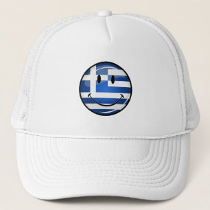 Lächelnde griechische Flagge Truckerkappe