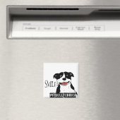 Lächelnde Grube (schwarz-weiß) Magnet (In Situ (Geschirrspüler))