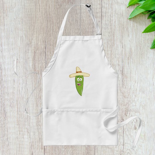 Lächelnde Grüne Chili-Schote Schürze
