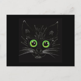 Lächelnde grüne Mit Augen Katze Postkarte
