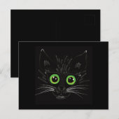Lächelnde grüne Mit Augen Katze Postkarte (Vorne/Hinten)