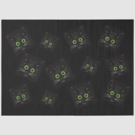 Lächelnde grüne Mit Augen Katze Seidenpapier