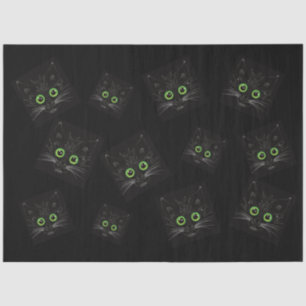 Lächelnde grüne Mit Augen Katze Seidenpapier