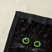 Lächelnde grüne Mit Augen Katze Strandtuch (Beispiel)