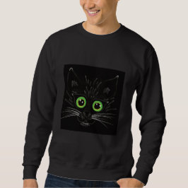 Lächelnde grüne Mit Augen Katze Sweatshirt
