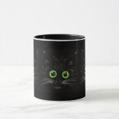 Lächelnde grüne Mit Augen Katze Tasse (Zentrum)
