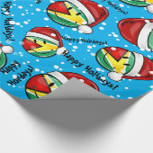 Lächelnde Guyana-Flaggen-Weihnachtsart Geschenkpapier (Ecke)