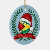 Lächelnde Guyana-Flaggen-Weihnachtsart Keramik Ornament (Rechts)