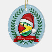 Lächelnde Guyana-Flaggen-Weihnachtsart Keramik Ornament (Links)