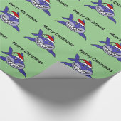 Lächelnde Haifisch-Weihnachtsgeschenk-Verpackung Geschenkpapier (Ecke)